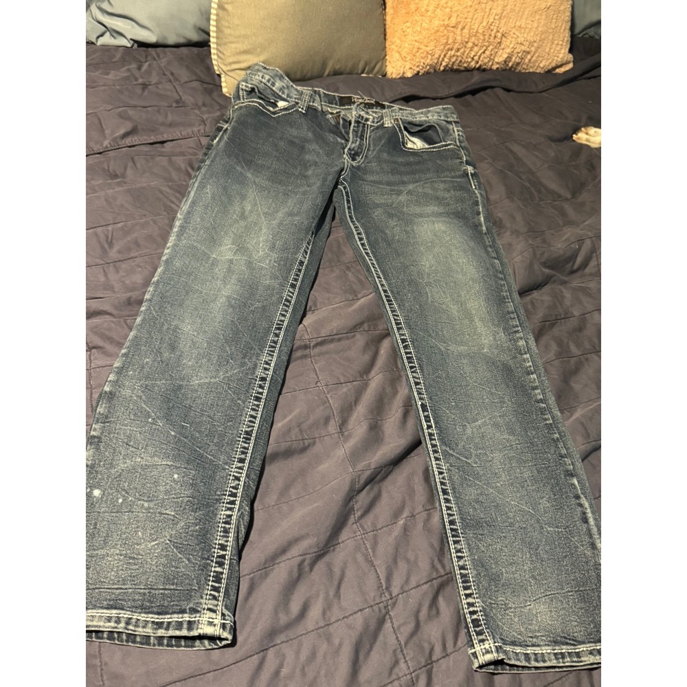 True Luck Mens Jeans 32x30 Medium Wash Straight Leg